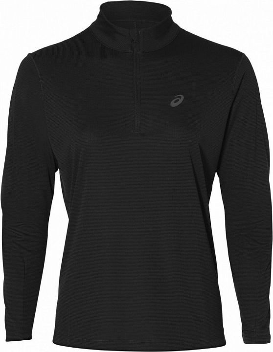 Asics Silver Long Sleeve 1/2 Zip Top Performance Black